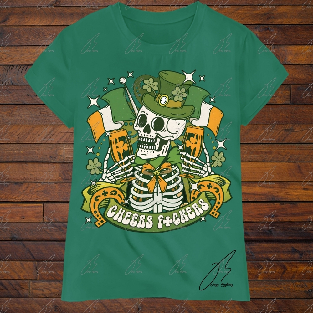 St.Patrick's Day Shirt, Cheers F*ckers, Best Gift, Clover Green, Unisex